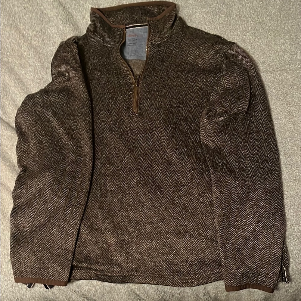 Men's Brown Quarter-Zip Sweater